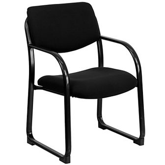 Emma and Oliver Fabric Executive Side Reception Chair with Sled Base