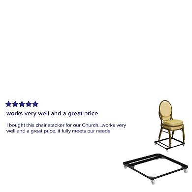 Emma and Oliver Steel Stack Chair and Church Chair Dolly
