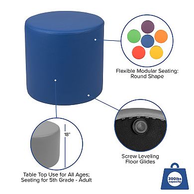 Emma and Oliver 18"H Soft Seating Flexible Circle for Classrooms and Common Spaces