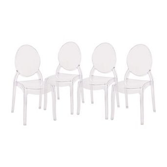 Emma and Oliver Multifunctional Polycarbonate Resin Stacking Accent Chair with Extra Wide Seat