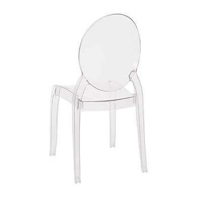 Emma and Oliver Multifunctional Polycarbonate Resin Stacking Accent Chair with Extra Wide Seat
