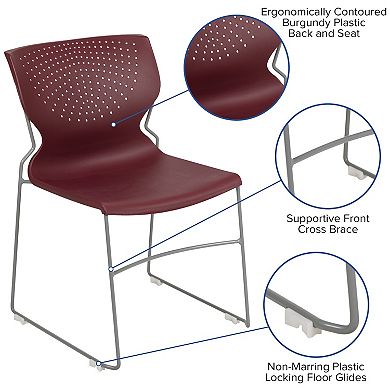 Emma and Oliver Home and Office Stack Chair with Lumbar Support and Metal Frame - Guest Chair