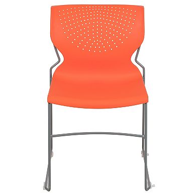 Emma and Oliver Home and Office Stack Chair with Lumbar Support and Metal Frame - Guest Chair