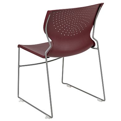 Emma and Oliver Home and Office Stack Chair with Lumbar Support and Metal Frame - Guest Chair