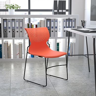 Emma and Oliver Home and Office Stack Chair with Lumbar Support and Metal Frame - Guest Chair