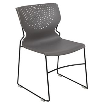Emma and Oliver Home and Office Stack Chair with Lumbar Support and Metal Frame - Guest Chair