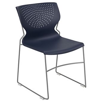 Emma and Oliver Home and Office Stack Chair with Lumbar Support and Metal Frame - Guest Chair