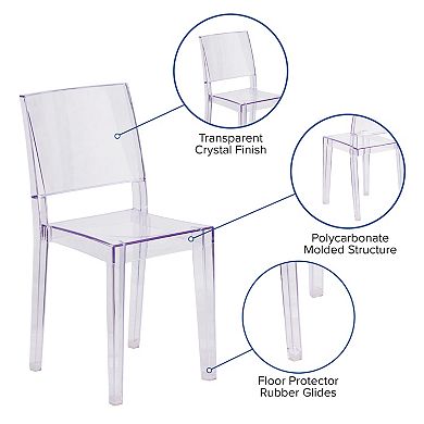 Emma and Oliver Transparent Stacking Side Chair