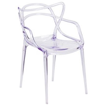 Emma and Oliver Transparent Fluid Style Stacking Side Chair