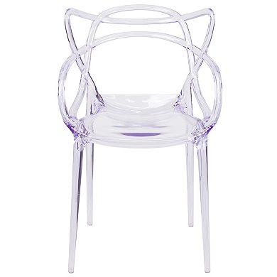 Emma and Oliver Transparent Fluid Style Stacking Side Chair