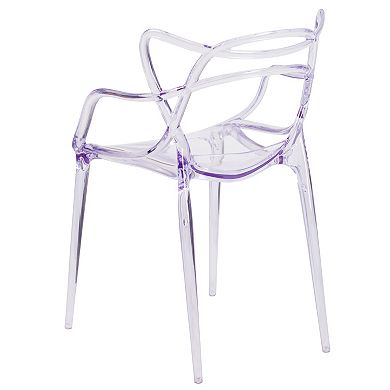 Emma and Oliver Transparent Fluid Style Stacking Side Chair
