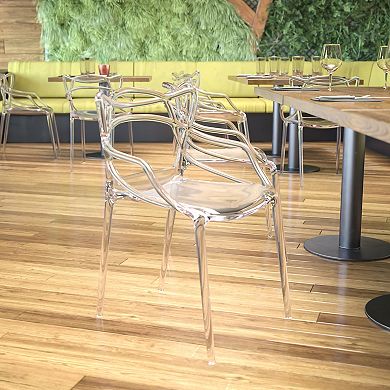 Emma and Oliver Transparent Fluid Style Stacking Side Chair