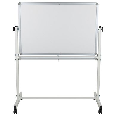 Emma and Oliver Double-Sided Mobile White Board Stand with Pen Tray