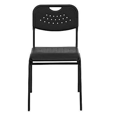 Emma and Oliver 880 lb. Capacity Plastic Stack Chair with Open Back