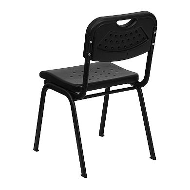 Emma and Oliver 880 lb. Capacity Plastic Stack Chair with Open Back