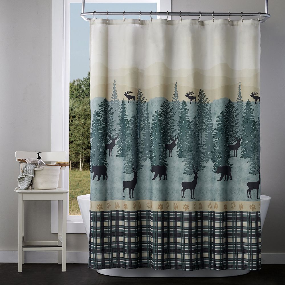 Rustic Stag Patchwork Shower Curtain NCU0DQQ0413