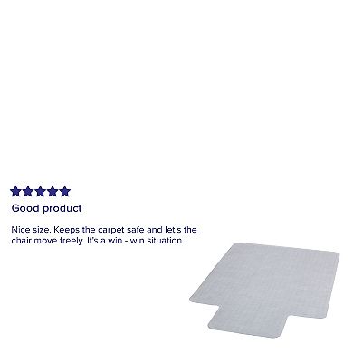 Emma and Oliver 45'' x 53'' Carpet Chair Mat with Lip