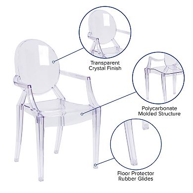 Emma and Oliver Oval Back Ghost Chair with Arms