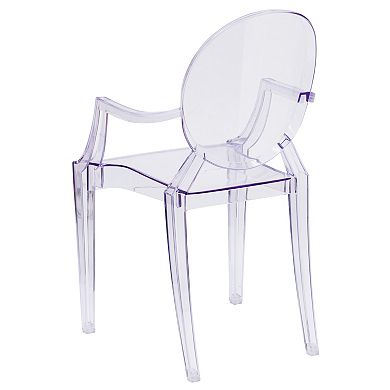Emma and Oliver Oval Back Ghost Chair with Arms