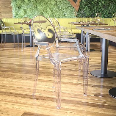 Emma and Oliver Oval Back Ghost Chair with Arms