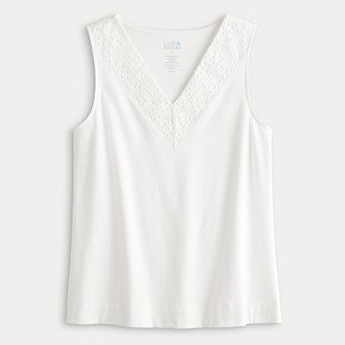 Women's Croft & Barrow® Eyelet V-Neck Tank Top