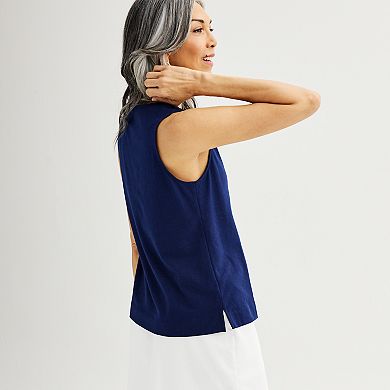 Women's Croft & Barrow® Eyelet V-Neck Tank Top