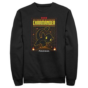 Men's Pokemon Charmander Grid Background Graphic Fleece