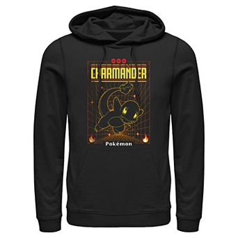 Men's Pokemon Charmander Grid Background Graphic Hoodie