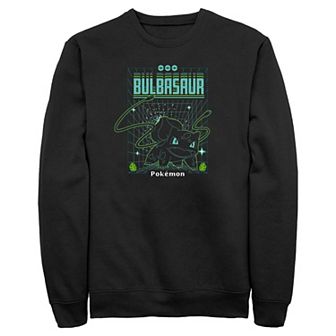 Men's Pokemon Bulbasaur Grid Background Graphic Fleece