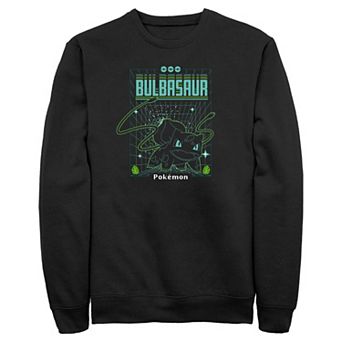 Men's Pokemon Bulbasaur Grid Background Graphic Fleece