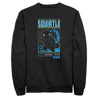 Men's Pokemon Squirtle Grid Background Graphic Fleece
