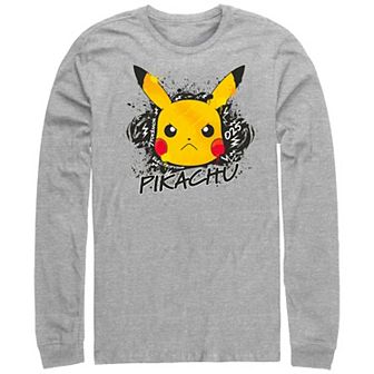 Men's Pokemon Angry Pikachu Electrifying Graffiti Graphic Tee