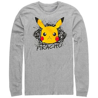 Men's Pokemon Angry Pikachu Electrifying Graffiti Graphic Tee