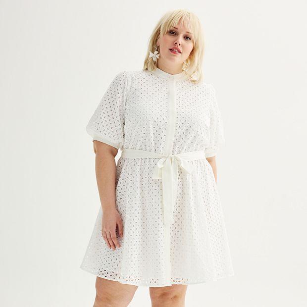 fitted lace wedding dress Pinup Fashion Plus Size White Formal Dresses Women Bell Sleeve Bodycon  Vintage Work Pencil Midi Dress 14W at Amazon Women's Clothing store main image 1