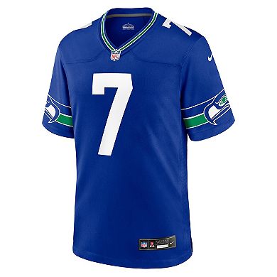 Men's Nike Geno Smith Royal Seattle Seahawks Throwback Player Game Jersey