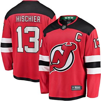 Men's Fanatics Branded Nico Hischier Red New Jersey Devils Home Premier Breakaway Player Jersey