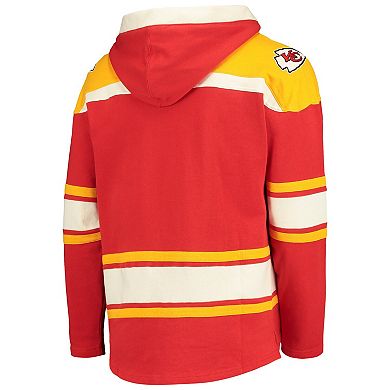 Men's '47 Red/Gold Kansas City Chiefs Lacer V-Neck Pullover Hoodie