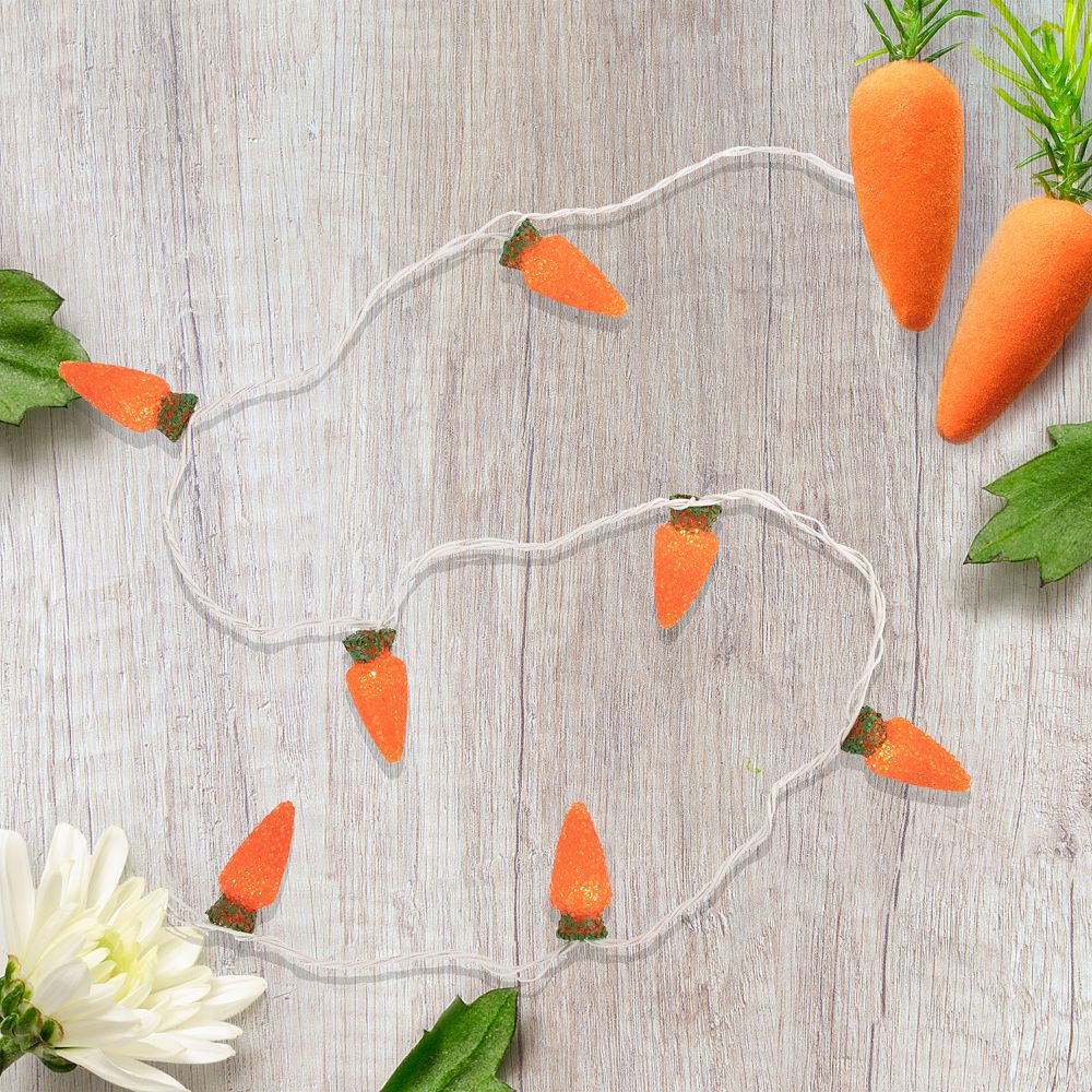 Northlight 10-count 9.25ft Orange Carrot Easter String Light Set