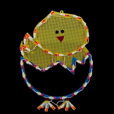 Northlight 17" Lighted Hatching Baby Chick in Egg Easter Window Silhouette