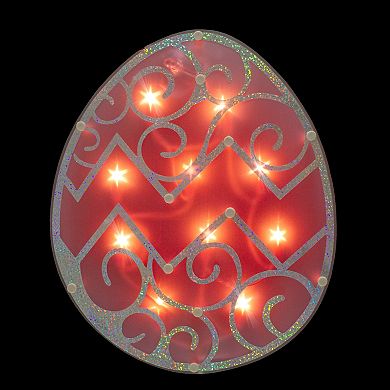 Northlight 12" Lighted Pink Easter Egg Window Silhouette Decoration