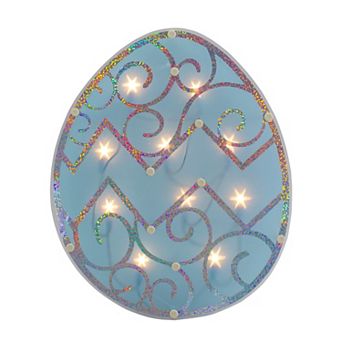 Northlight 12" Lighted Blue Easter Egg Window Silhouette Decoration