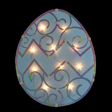 Northlight 12" Lighted Blue Easter Egg Window Silhouette Decoration