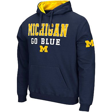 Men's Colosseum Navy Michigan Wolverines Sunrise Pullover Hoodie