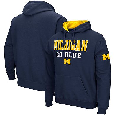 Men's Colosseum Navy Michigan Wolverines Sunrise Pullover Hoodie