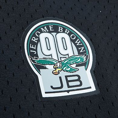 Men's Mitchell & Ness Randall Cunningham Black Philadelphia Eagles Retired Player Name & Number Mesh Top