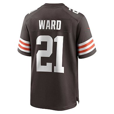 Men's Nike Denzel Ward Brown Cleveland Browns Game Jersey