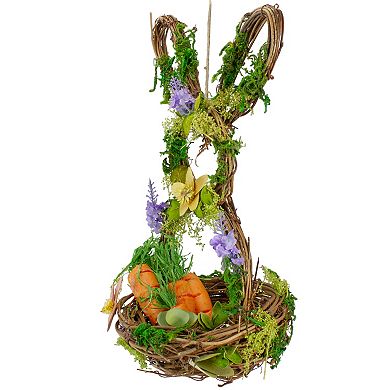 Northlight Floral Grapevine Bunny Shaped Easter Basket Decoration   21 292338472525299720