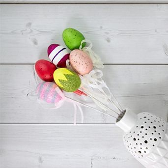 Northlight 6-count 14.5" Speckled and Glittered Easter Egg Picks Set