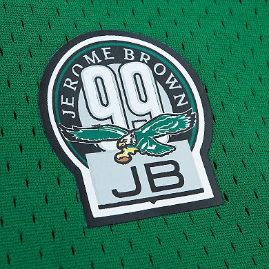 Men's Mitchell & Ness Randall Cunningham Kelly Green Philadelphia Eagles Retired Player Name & Number Mesh Top