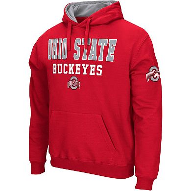 Men's Colosseum Scarlet Ohio State Buckeyes Sunrise Pullover Hoodie